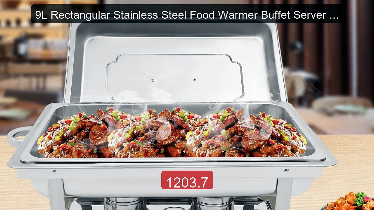 9L Rectangular Stainless Steel Food Warmer Buffet Server Stai... -- Amazing Value 2026 | Must Have!