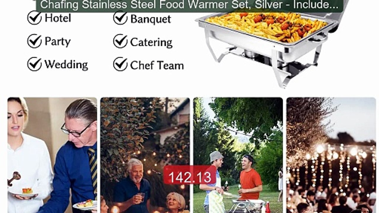 Chafing Stainless Steel Food Warmer Set, Silver - Includes Hea... -- Hot Deal 2026 | Limited Offer!