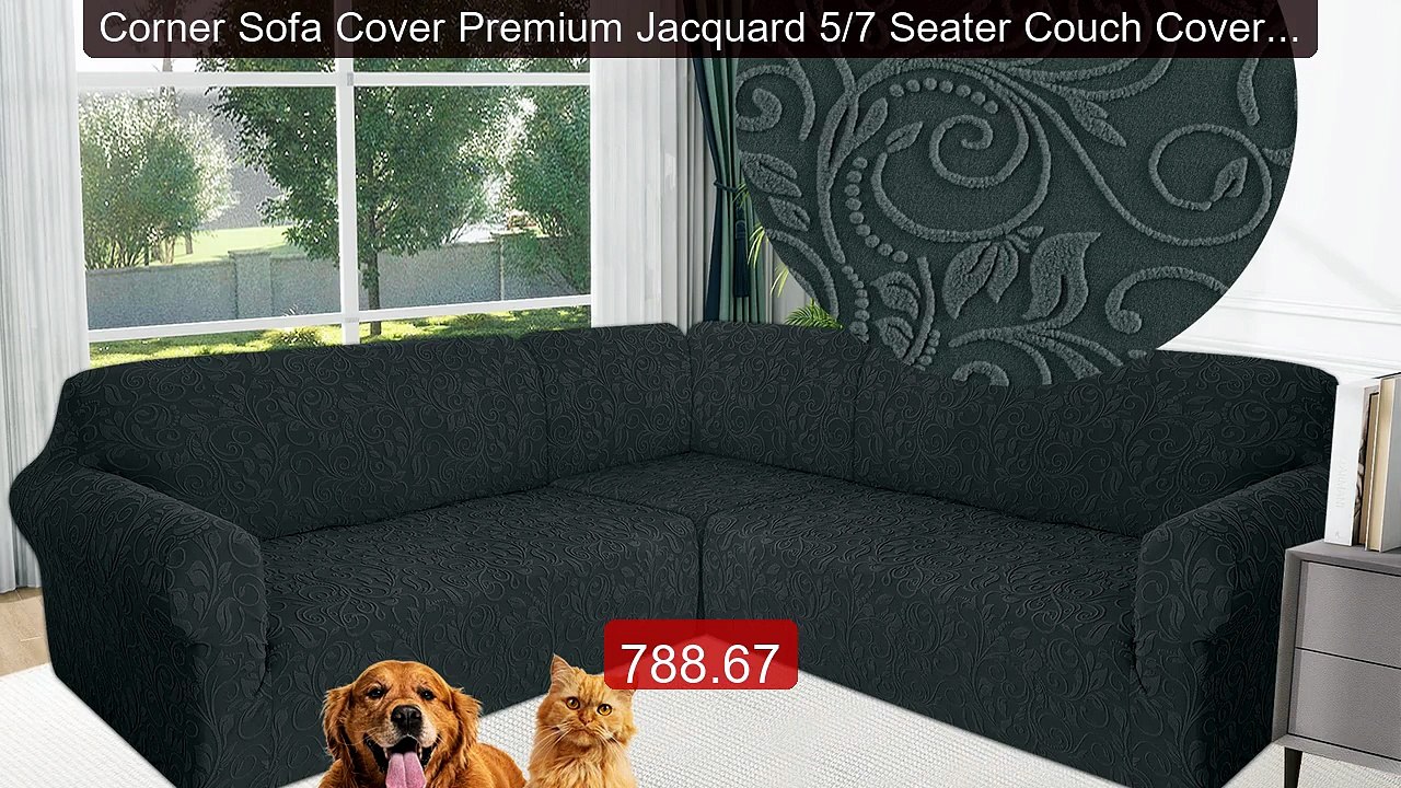 Corner Sofa Cover Premium Jacquard 5/7 Seater Couch Cover S... -- Top Pick 2026 | Unbeatable Price!