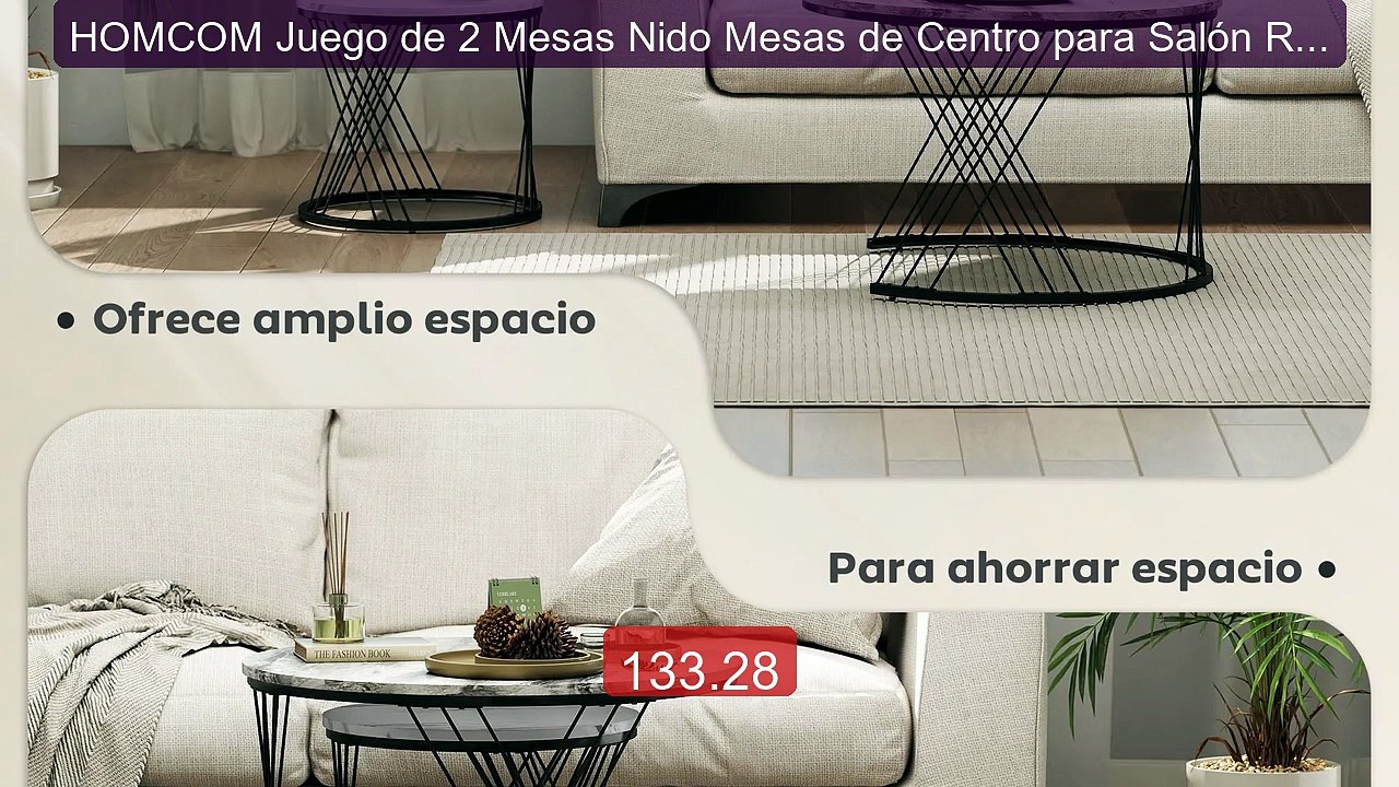 HOMCOM Juego de 2 Mesas Nido Mesas de Centro para Salón Redon... -- Amazing Value 2026 | Must Have!