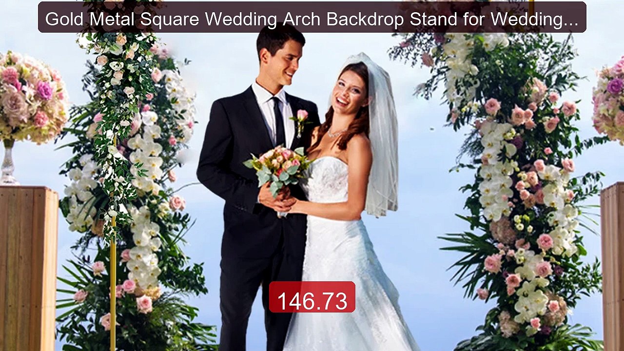 Gold Metal Square Wedding Arch Backdrop Stand for Wedding Ceremony... -- Best Deal 2026 | Shop Now!