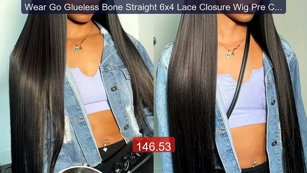 Wear Go Glueless Bone Straight 6x4 Lace Closure Wig Pre Cut Hu... -- Best Buy 2026 | Great Quality!