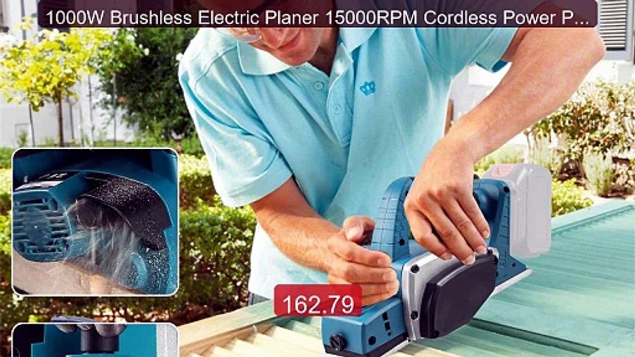 1000W Brushless Electric Planer 15000RPM Cordless Power Planer... -- Hot Deal 2026 | Limited Offer!