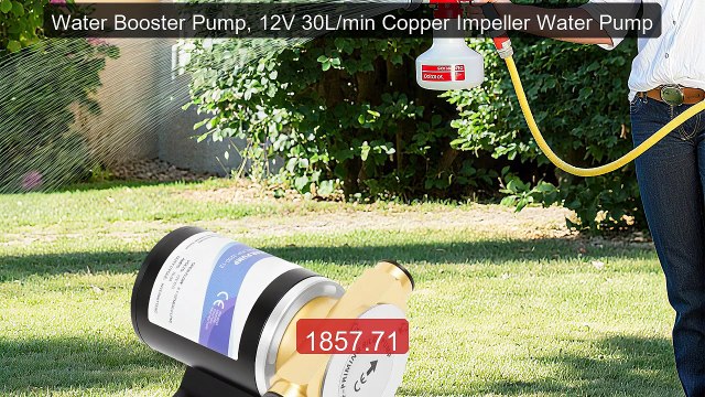 Water Booster Pump, 12V 30L/min Copper Impeller Water Pump Best Buy 2026 | Great Quality!