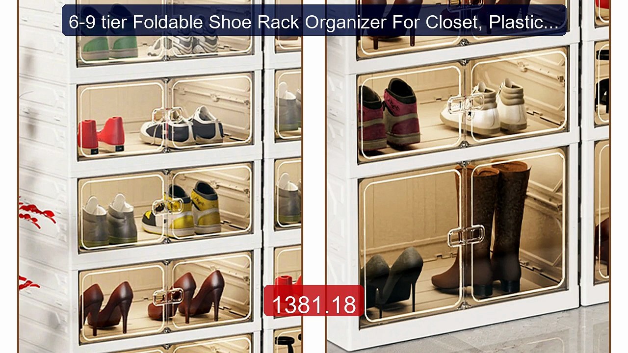 6-9 tier Foldable Shoe Rack Organizer For Closet, Plastic Cle... -- Amazing Value 2026 | Must Have!