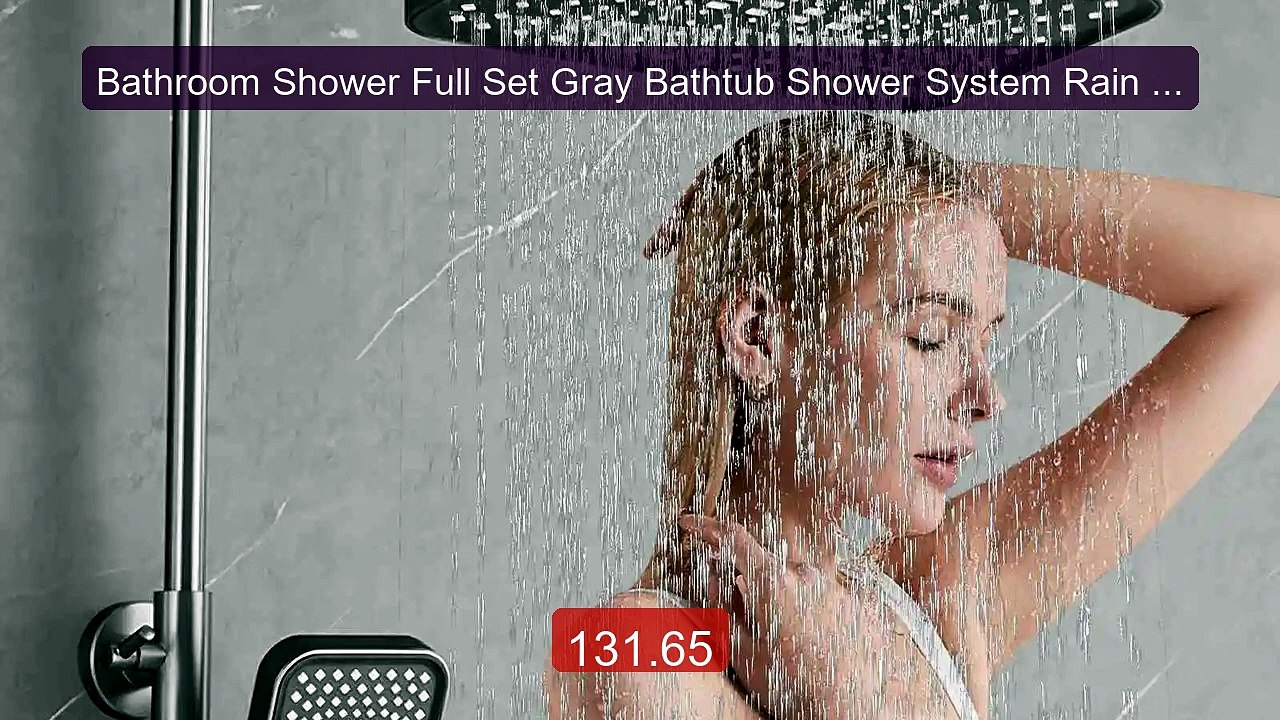 Bathroom Shower Full Set Gray Bathtub Shower System Rain Pres... -- Amazing Value 2026 | Must Have!