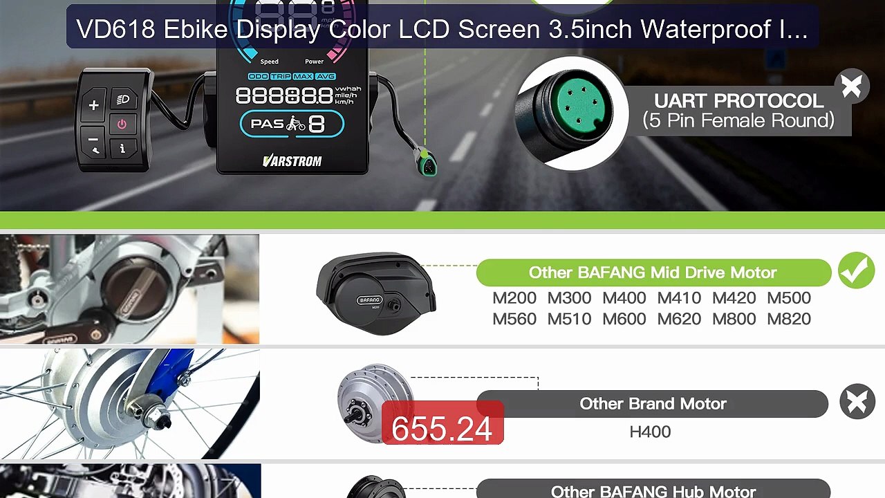 VD618 Ebike Display Color LCD Screen 3.5inch Waterproof IP66 ... -- Amazing Value 2026 | Must Have!