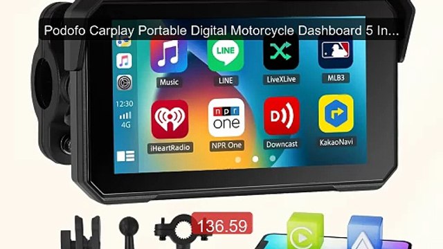 Podofo Carplay Portable Digital Motorcycle Dashboard 5 Inch... Top Pick 2026 | Unbeatable Price!