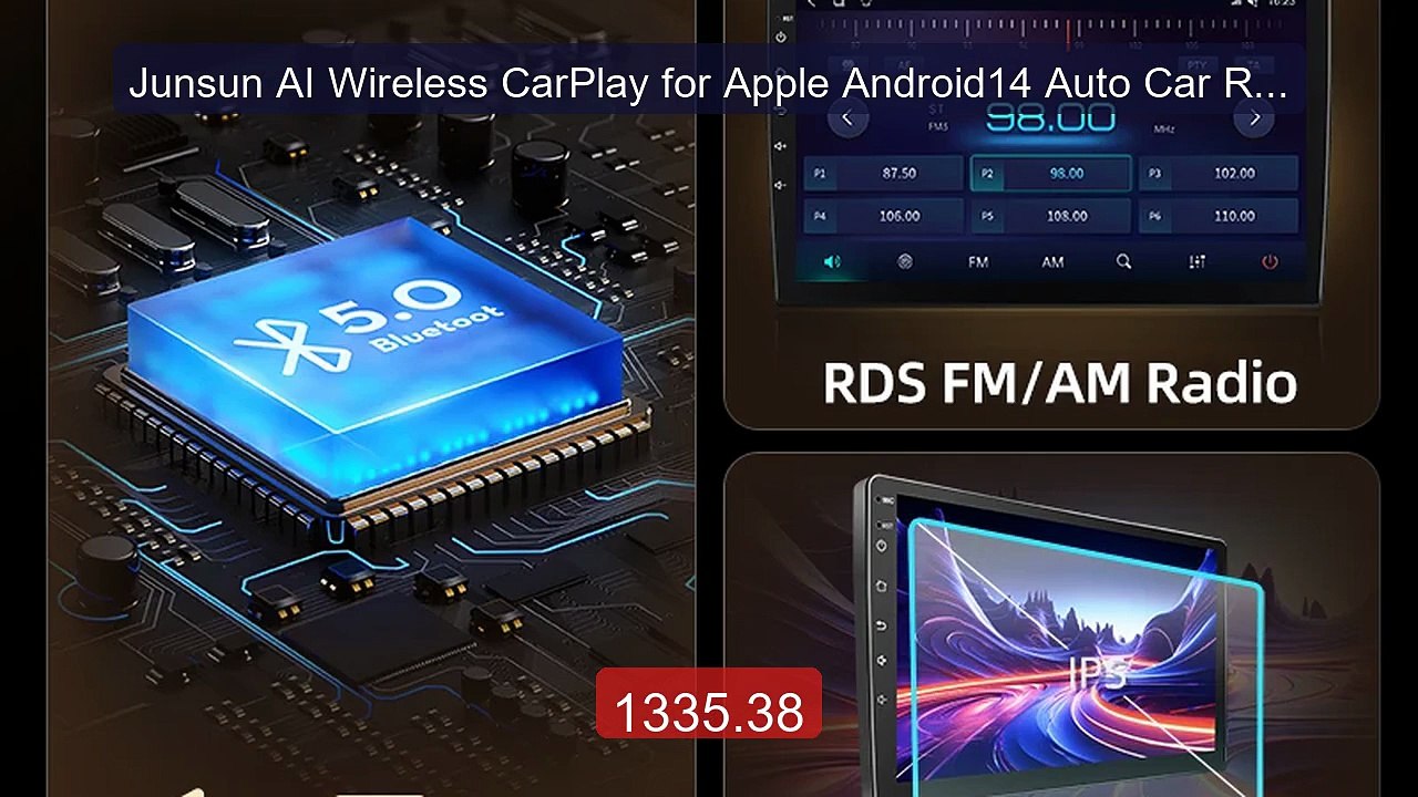 Junsun AI Wireless CarPlay for Apple Android14 Auto Car Rad... -- Top Pick 2026 | Unbeatable Price!