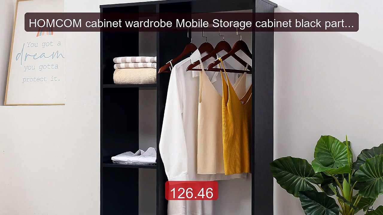 HOMCOM cabinet wardrobe Mobile Storage cabinet black particle ... -- Best Buy 2026 | Great Quality!