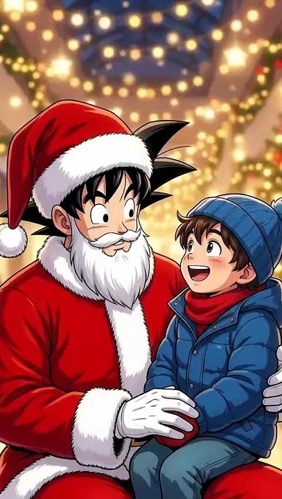 E se o Goku trabalhasse como Papai Noel de Shopping? #dbz #dragoball #goku #ia