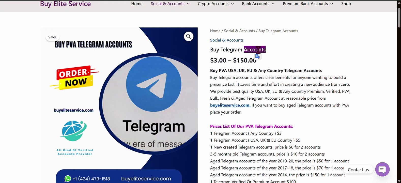 Buy Telegram Accounts From 1 Dollar!