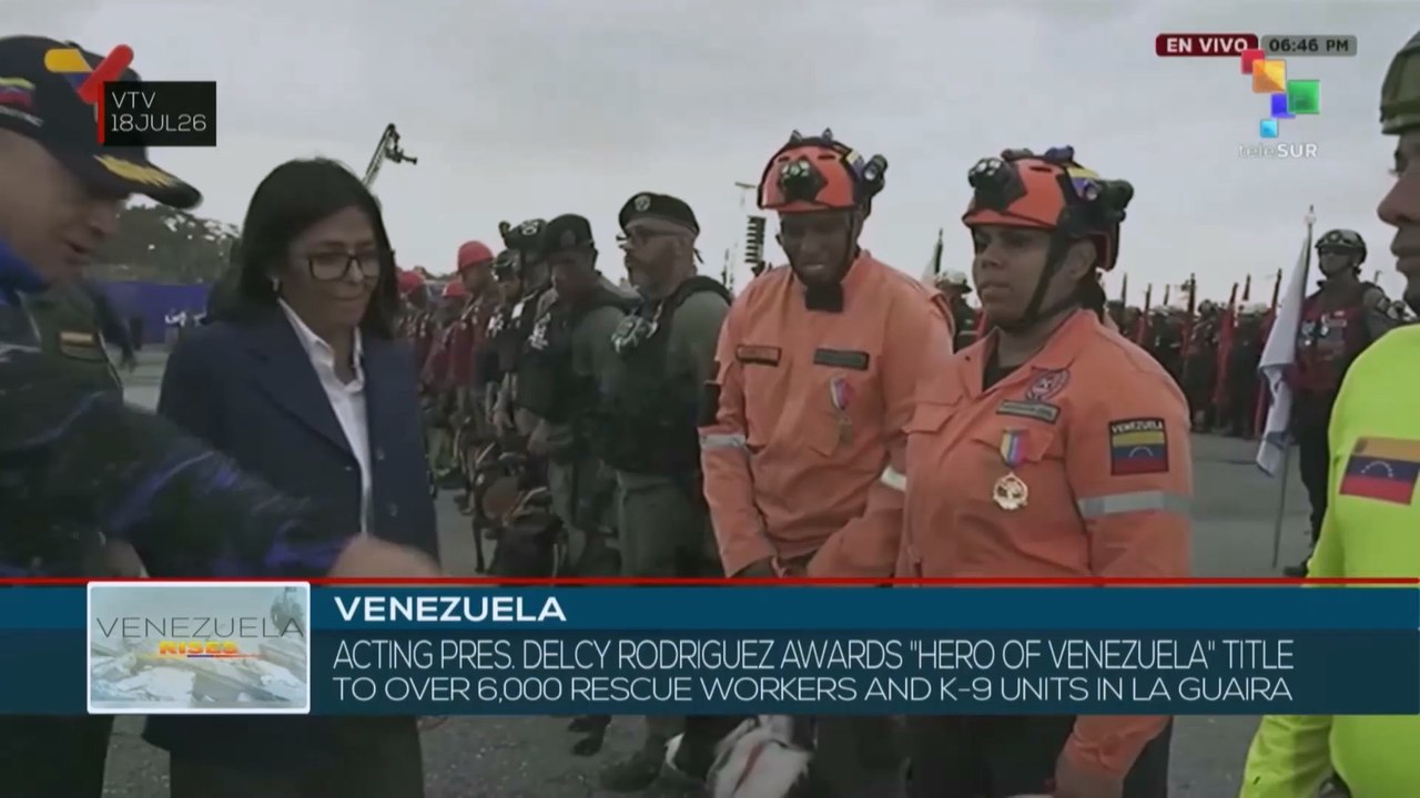 Acting pres. awards "Hero of Venezuela" title to over 6,000 rescue workers and K-9 units, La Guaira