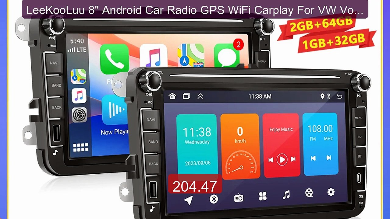 LeeKooLuu 8" Android Car Radio GPS WiFi Carplay For VW Volksw... -- Amazing Value 2026 | Must Have!
