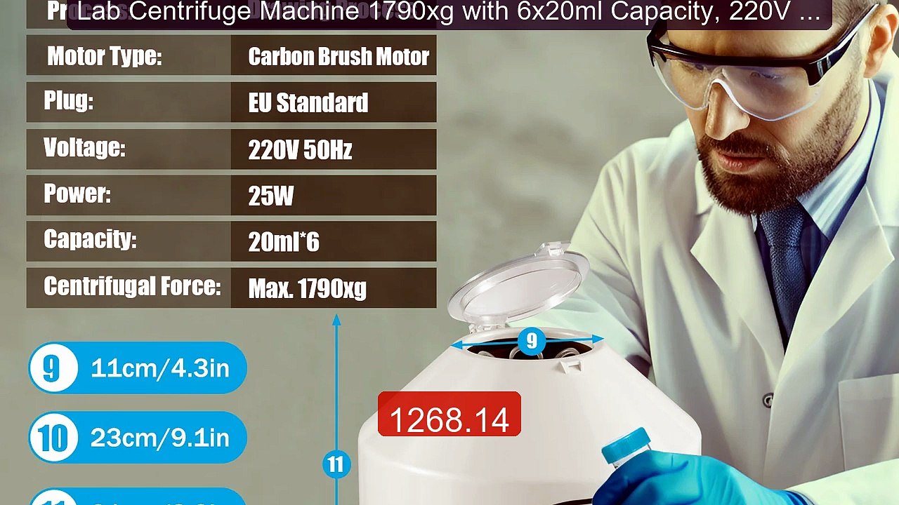 Lab Centrifuge Machine 1790xg with 6x20ml Capacity, 220V 25W Electr... -- Top Rated 2026 | Buy Now!
