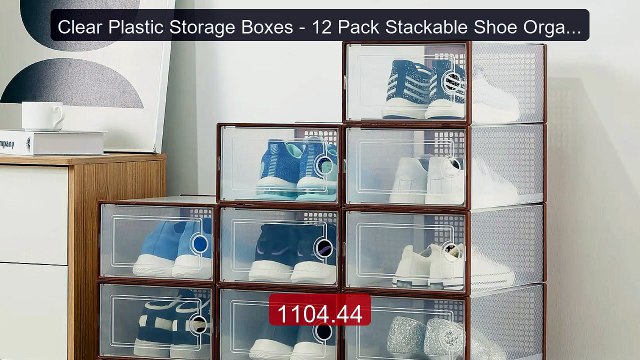 Clear Plastic Storage Boxes - 12 Pack Stackable Shoe Organizer... Hot Deal 2026 | Limited Offer!