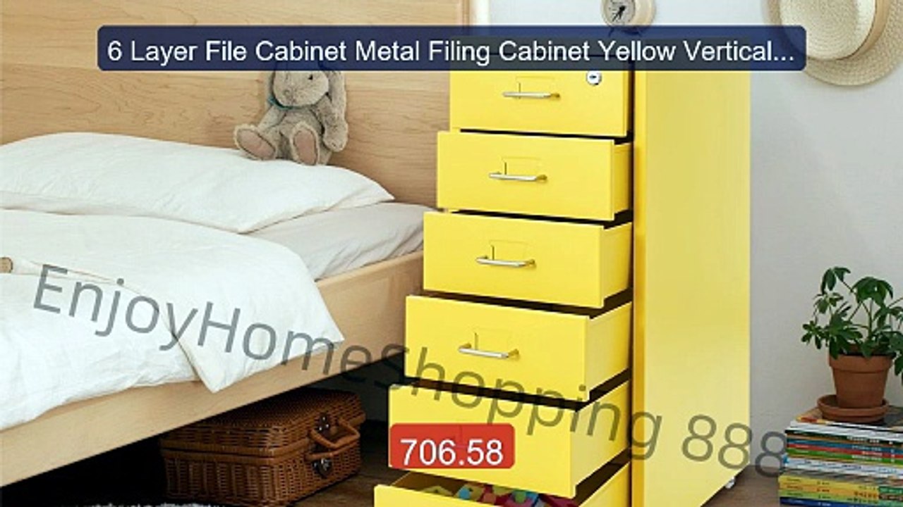 6 Layer File Cabinet Metal Filing Cabinet Yellow Vertical Fil... -- Amazing Value 2026 | Must Have!