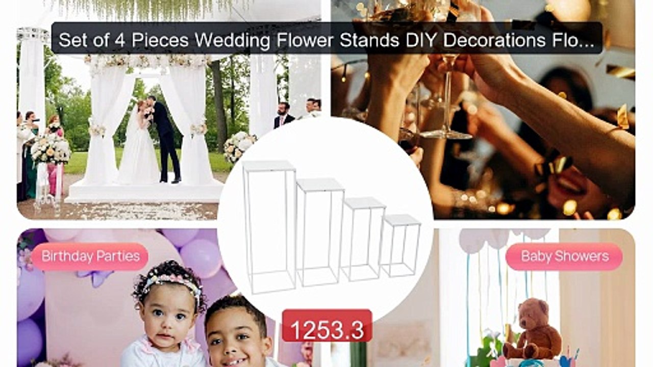 Set of 4 Pieces Wedding Flower Stands DIY Decorations Flowers Stand... -- Top Rated 2026 | Buy Now!