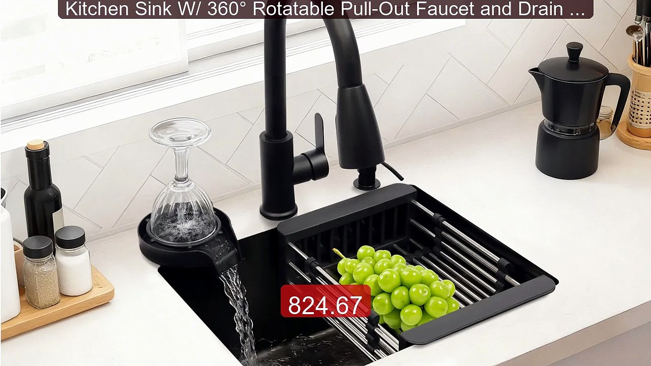Kitchen Sink W/ 360° Rotatable Pull-Out Faucet and Drain Basket,Mul... -- Top Rated 2026 | Buy Now!