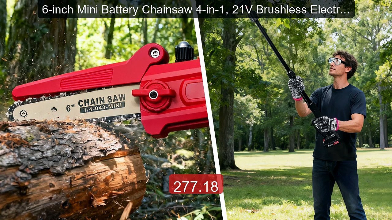 6-inch Mini Battery Chainsaw 4-in-1, 21V Brushless Electric To... -- Best Buy 2026 | Great Quality!