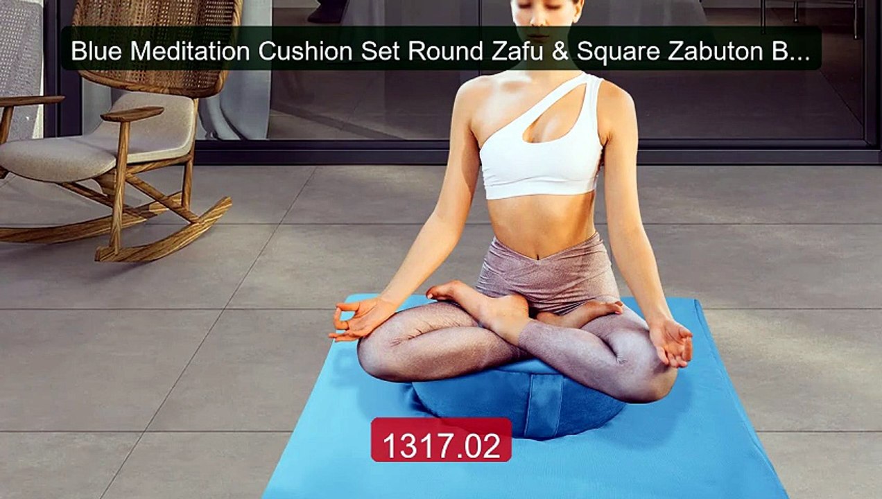 Blue Meditation Cushion Set Round Zafu & Square Zabuton Buckw... -- Amazing Value 2026 | Must Have!