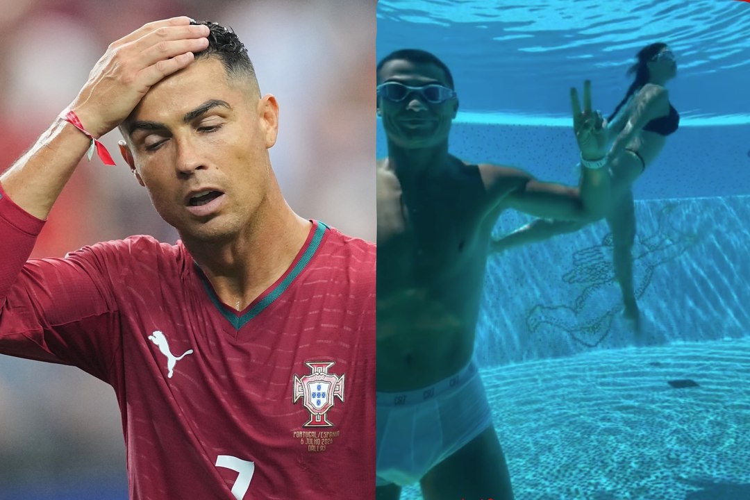 Cristiano Ronaldo acapara todas las miradas con un inesperado look junto a la piscina antes de la final del Mundial