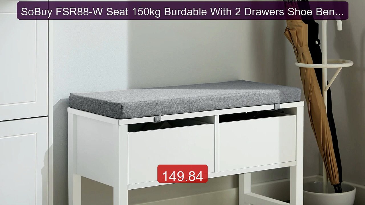 SoBuy FSR88-W Seat 150kg Burdable With 2 Drawers Shoe Bench &... -- Amazing Value 2026 | Must Have!