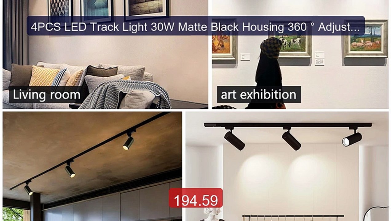 4PCS LED Track Light 30W Matte Black Housing 360 ° Adjustab... -- Top Pick 2026 | Unbeatable Price!