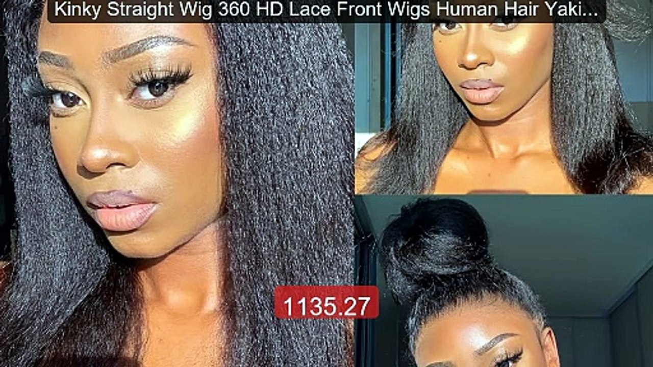 Kinky Straight Wig 360 HD Lace Front Wigs Human Hair Yaki Straight... -- Best Deal 2026 | Shop Now!