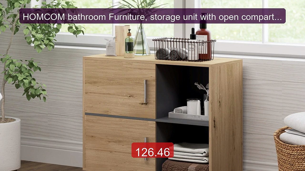 HOMCOM bathroom Furniture, storage unit with open compartments and... -- Best Deal 2026 | Shop Now!