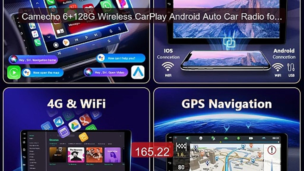 Camecho 6+128G Wireless CarPlay Android Auto Car Radio for ... -- Top Pick 2026 | Unbeatable Price!