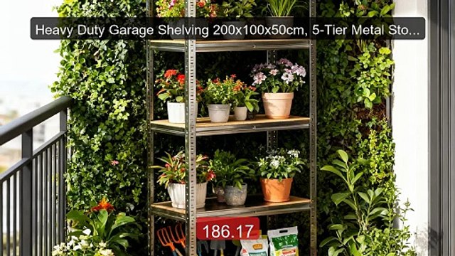 Heavy Duty Garage Shelving 200x100x50cm, 5-Tier Metal Storage ... Hot Deal 2026 | Limited Offer!