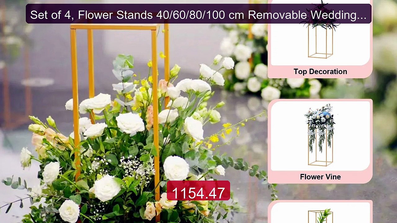 Set of 4, Flower Stands 40/60/80/100 cm Removable Wedding  Tab... -- Best Buy 2026 | Great Quality!