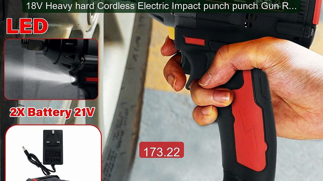 18V Heavy hard Cordless Electric Impact punch punch Gun Ratche... -- Hot Deal 2026 | Limited Offer!