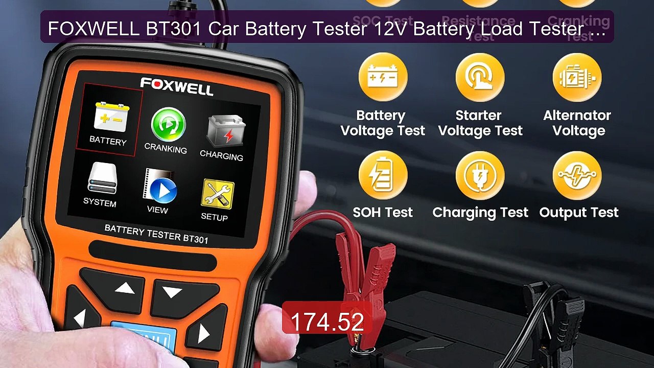 FOXWELL BT301 Car Battery Tester 12V Battery Load Tester 100-2000C... -- Best Deal 2026 | Shop Now!