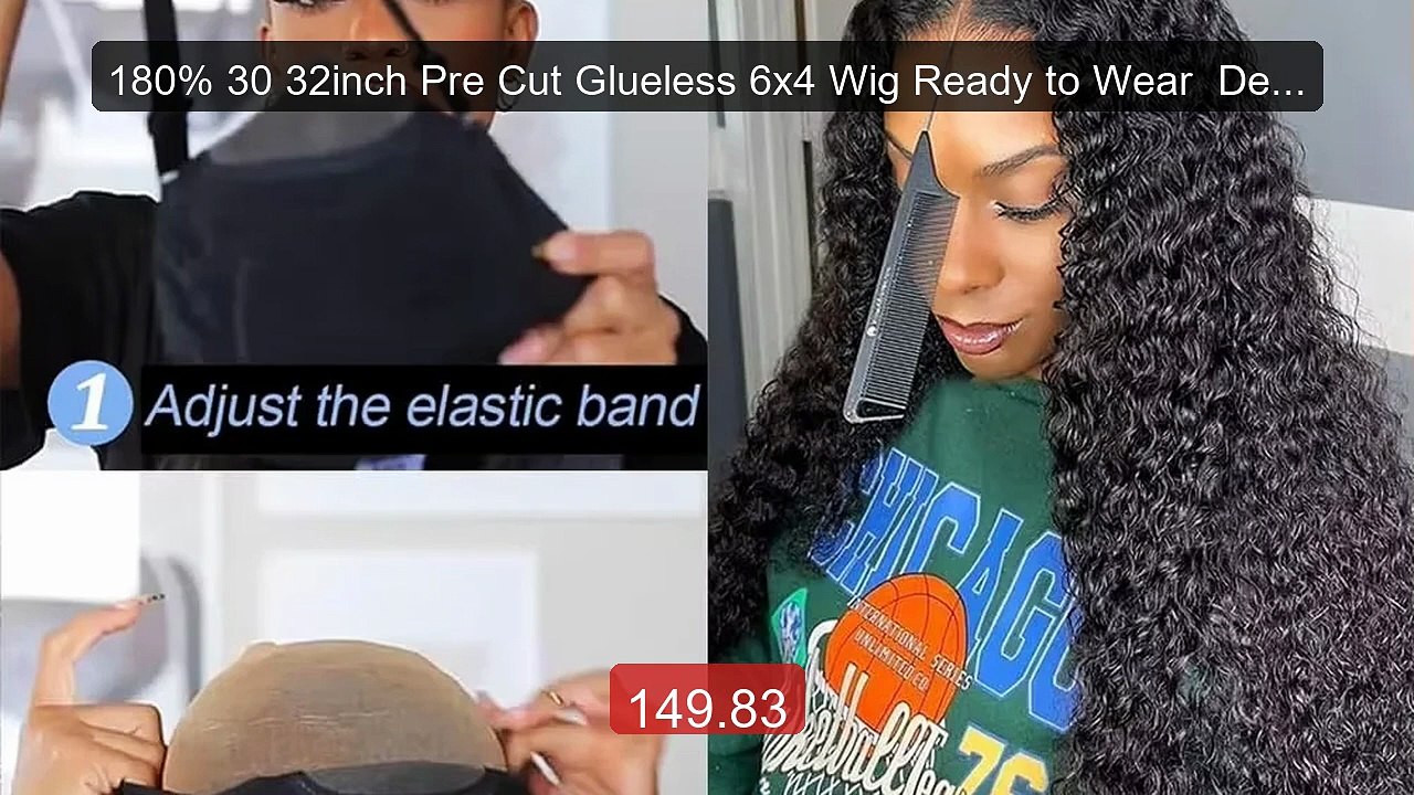 180% 30 32inch Pre Cut Glueless 6x4 Wig Ready to Wear  Deep W... -- Amazing Value 2026 | Must Have!