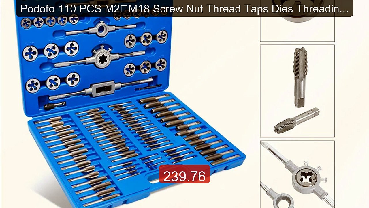 Podofo 110 PCS M2‑M18 Screw Nut Thread Taps Dies Threading Tools W... -- Best Deal 2026 | Shop Now!