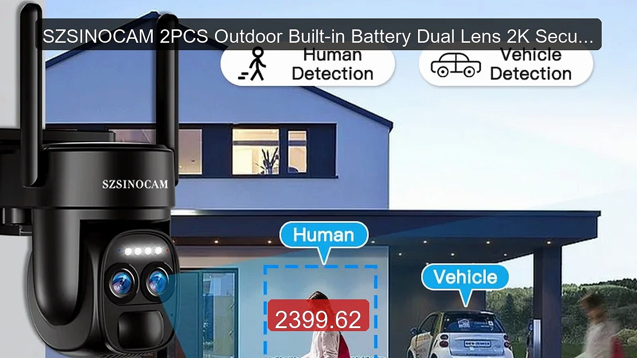 SZSINOCAM 2PCS Outdoor Built-in Battery Dual Lens 2K Security ... -- Hot Deal 2026 | Limited Offer!