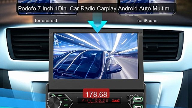Podofo 7 Inch 1Din Car Radio Carplay Android Auto Multimedia Playe... Top Rated 2026 | Buy Now!