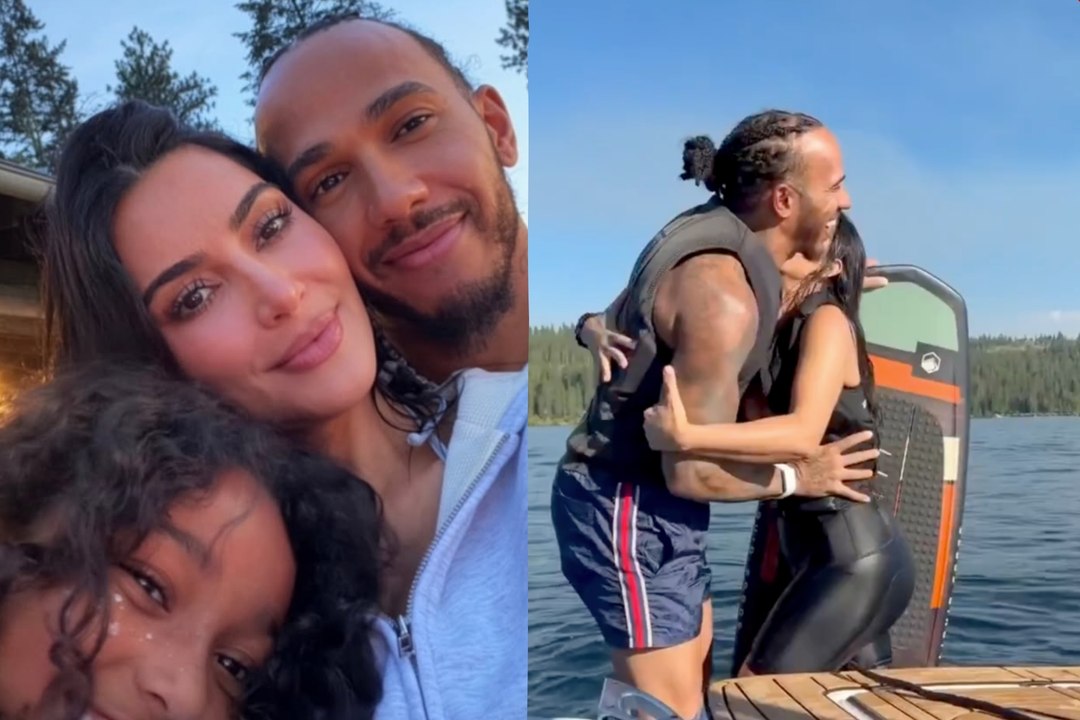 Lewis Hamilton luce más feliz que nunca junto a Kim Kardashian, aunque no todos están convencidos
