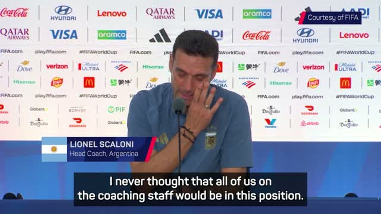 "I'm sorry" - Scaloni breaks down in tears after final defeat