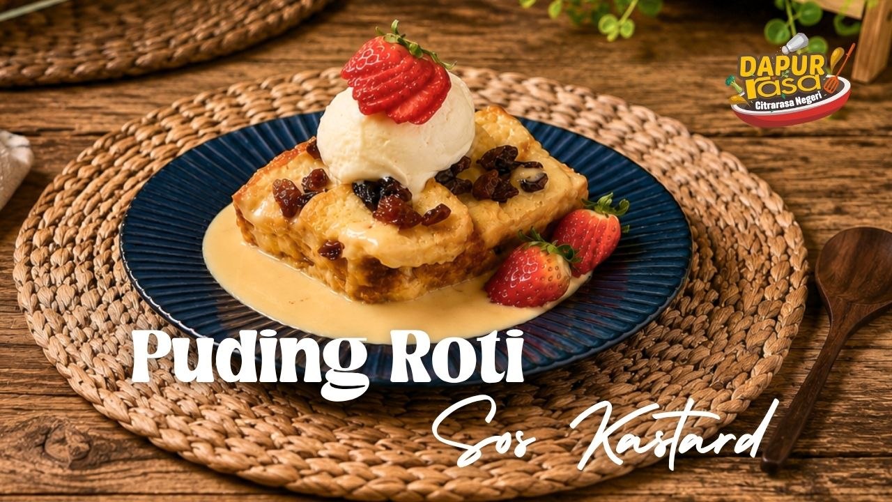Lembut, Berlemak & Cair Di Mulut! Puding Roti Kuah Kastard Ni Memang Padu