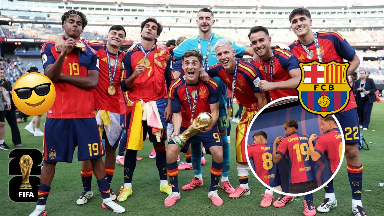 Lamine Yamal, Gavi y Pedri: así celebran las joyas del Barcelona el título mundial con España