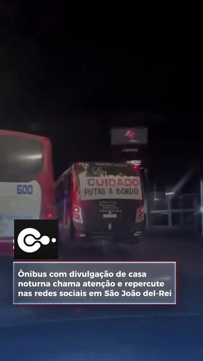 Ônibus com divulgação de casa noturna em MG chama atenção e repercute nas redes