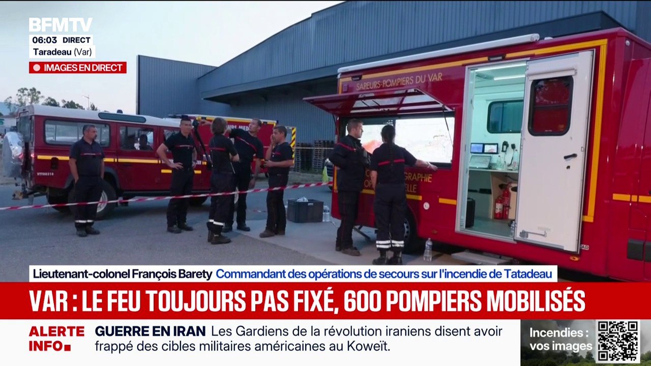 Incendie dans le Var: le feu "pas actuellement fixé", mais "maintenu dans son enveloppe", indique le commandant des opérations de secours