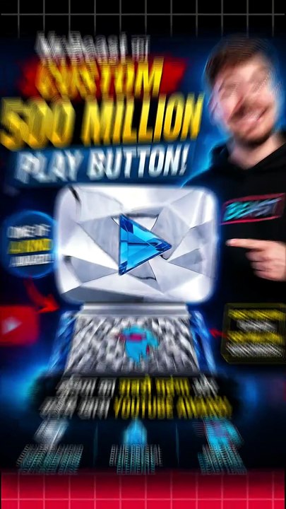 MrBeast का Custom 500 Million Play Button !!!!