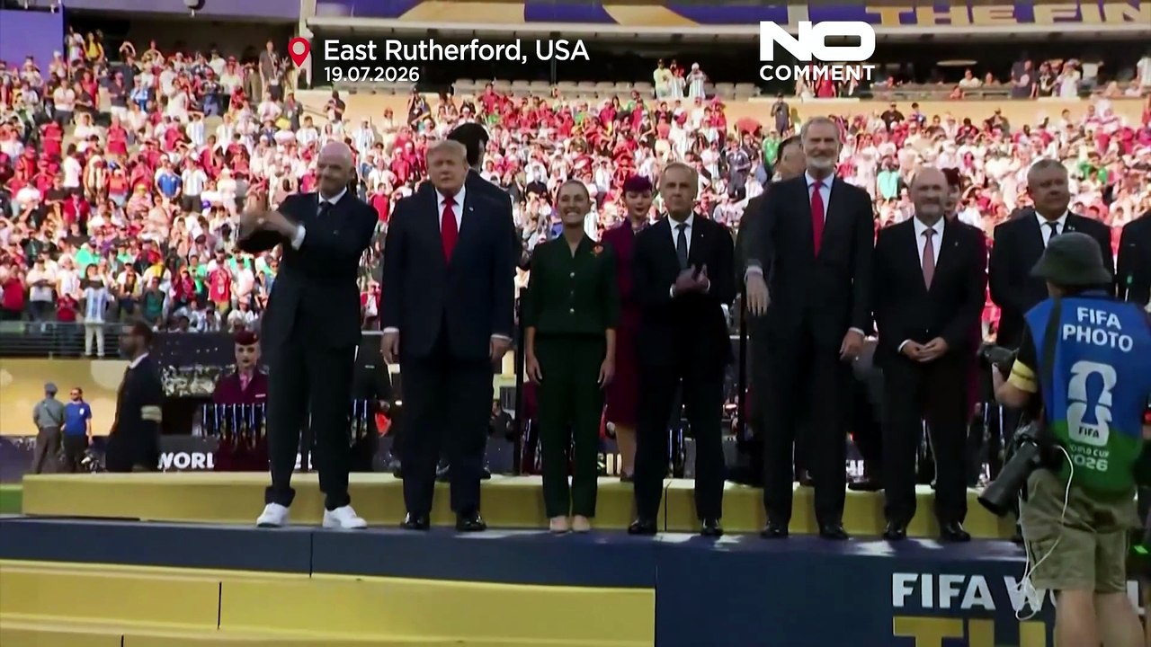 Trump and Infantino hand World Cup trophy to Spain