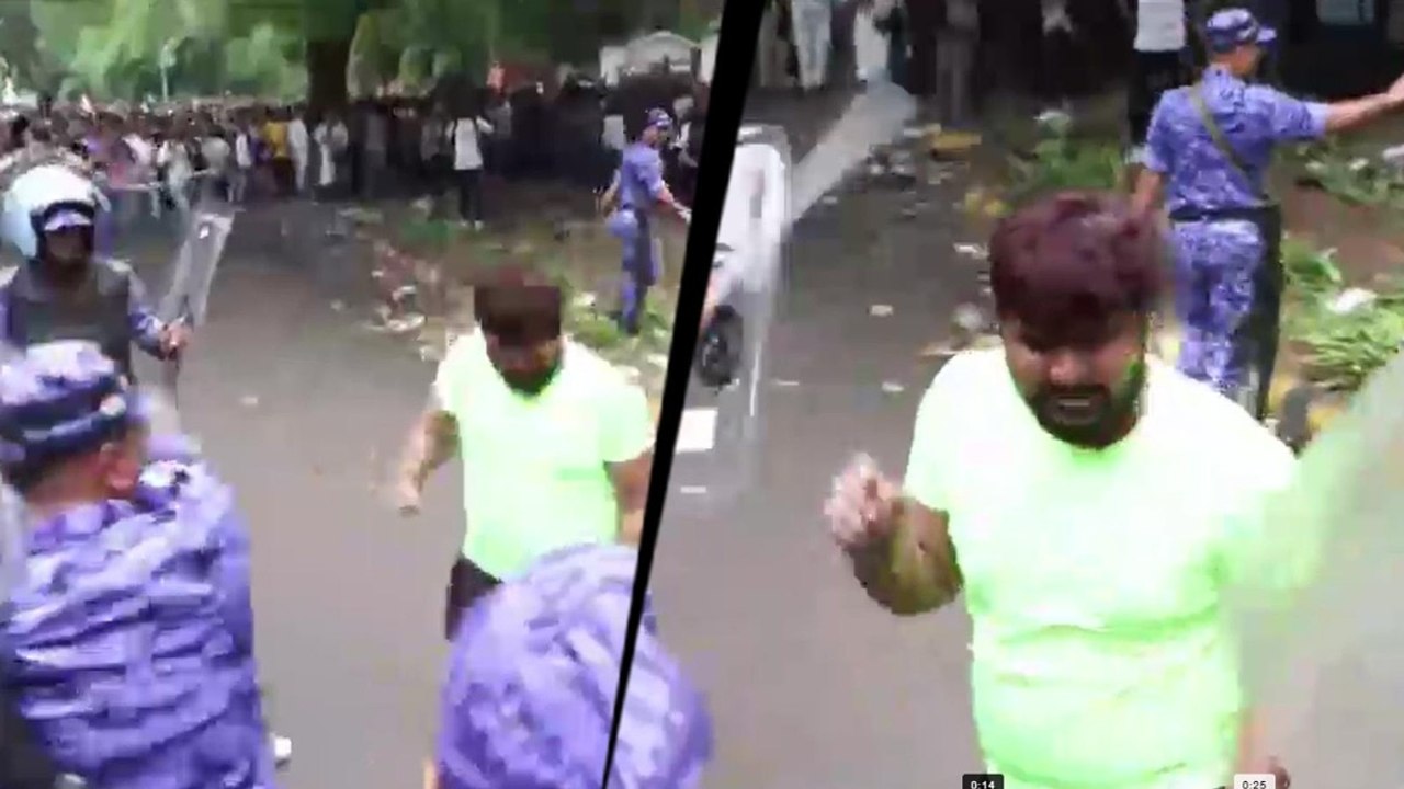 'Maaro sir': Protester stands up to cops during lathicharge at Jantar Mantar