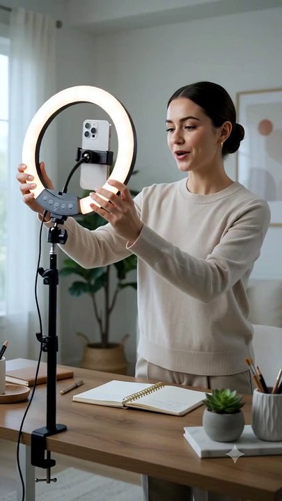 Ring Light & Overhead Phone Mount | Perfect for TikTok, YouTube & Zoom