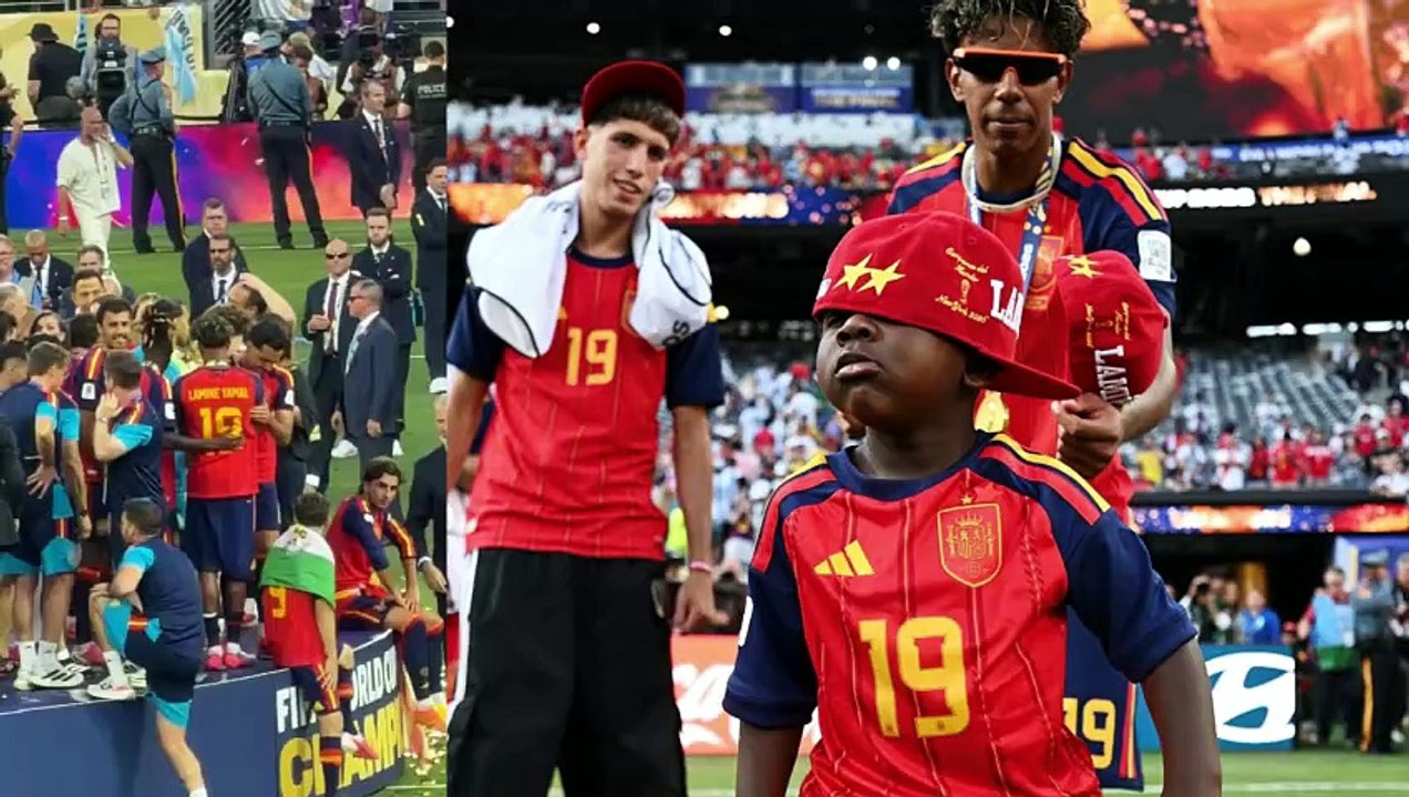 Lamine Yamal triumphant World Cup celebration with 3-year-old brother Keyne as Spain beat Argentina